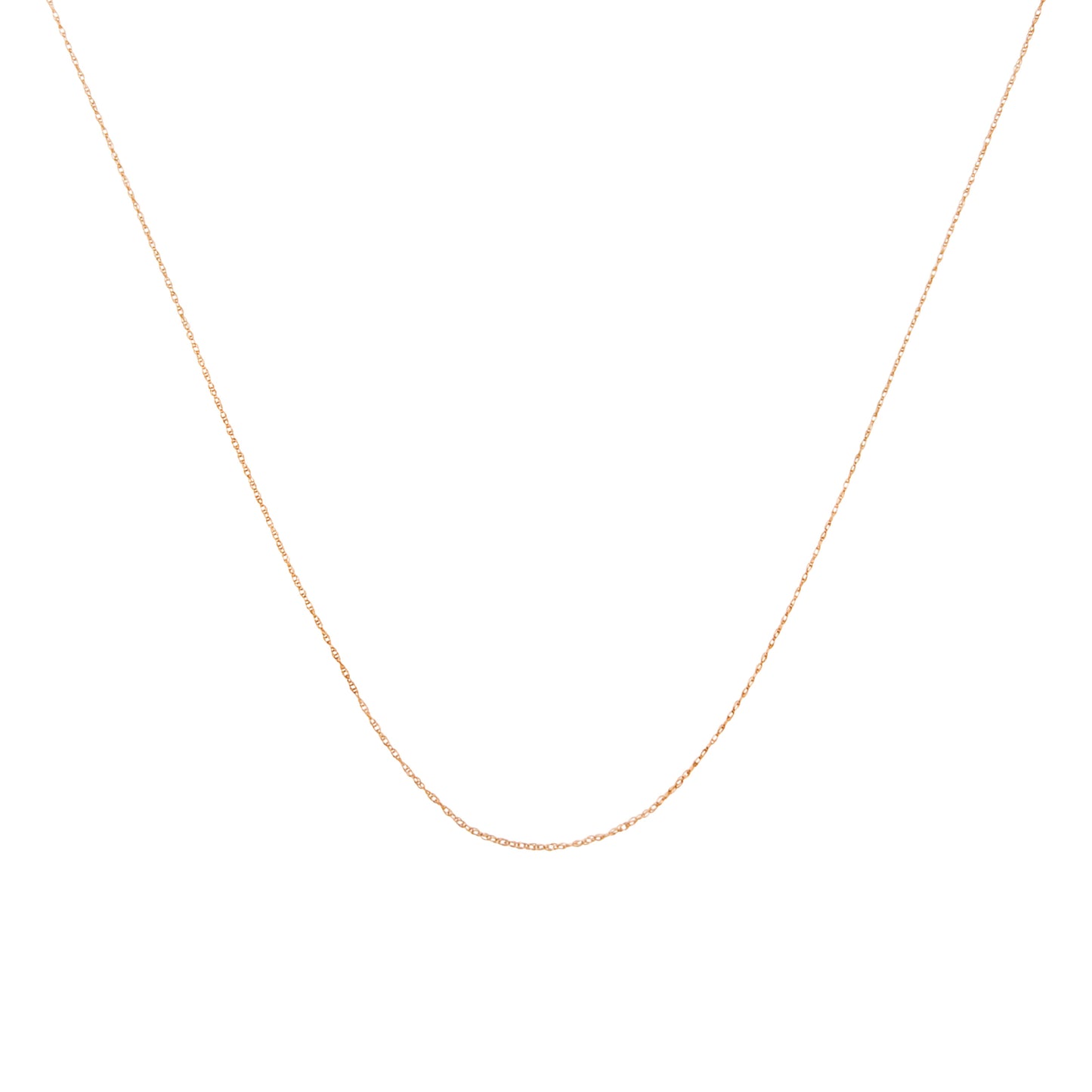 Solid 10K Yellow Gold 0.5mm Slim and Dainty Unisex 18" Rope Chain Necklace Bids.com