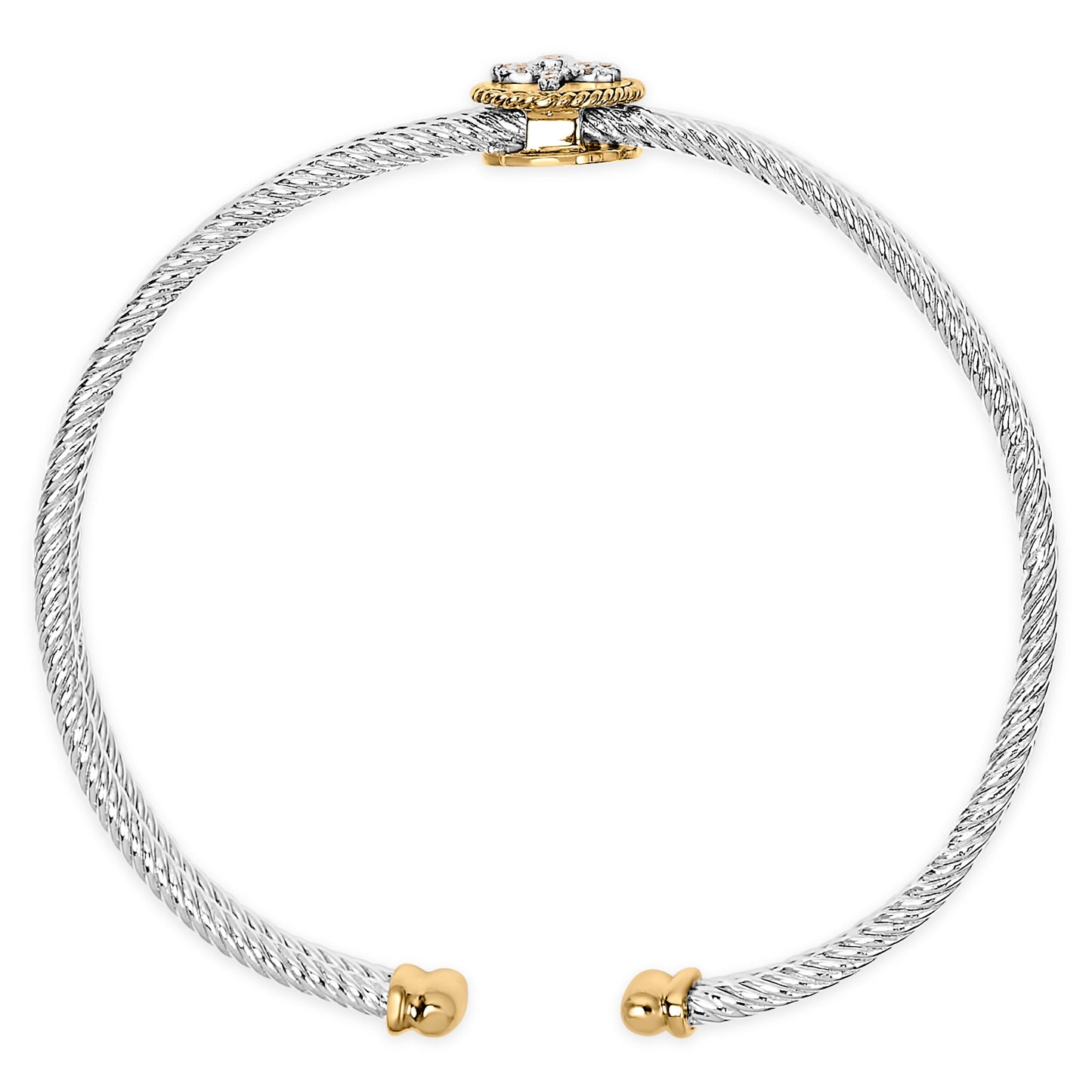 18K Yellow Gold Plated .925 Sterling Silver Diamond Accent Dragonfly Medallion Bangle Bracelet (I-J Color, SI1-SI2 Clarity) - 7.75 Inches Bids.com