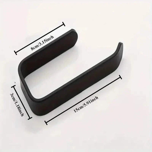2-Pack: No-Drill Self-Adhesive Toilet Paper Holder – Black & White DailySale