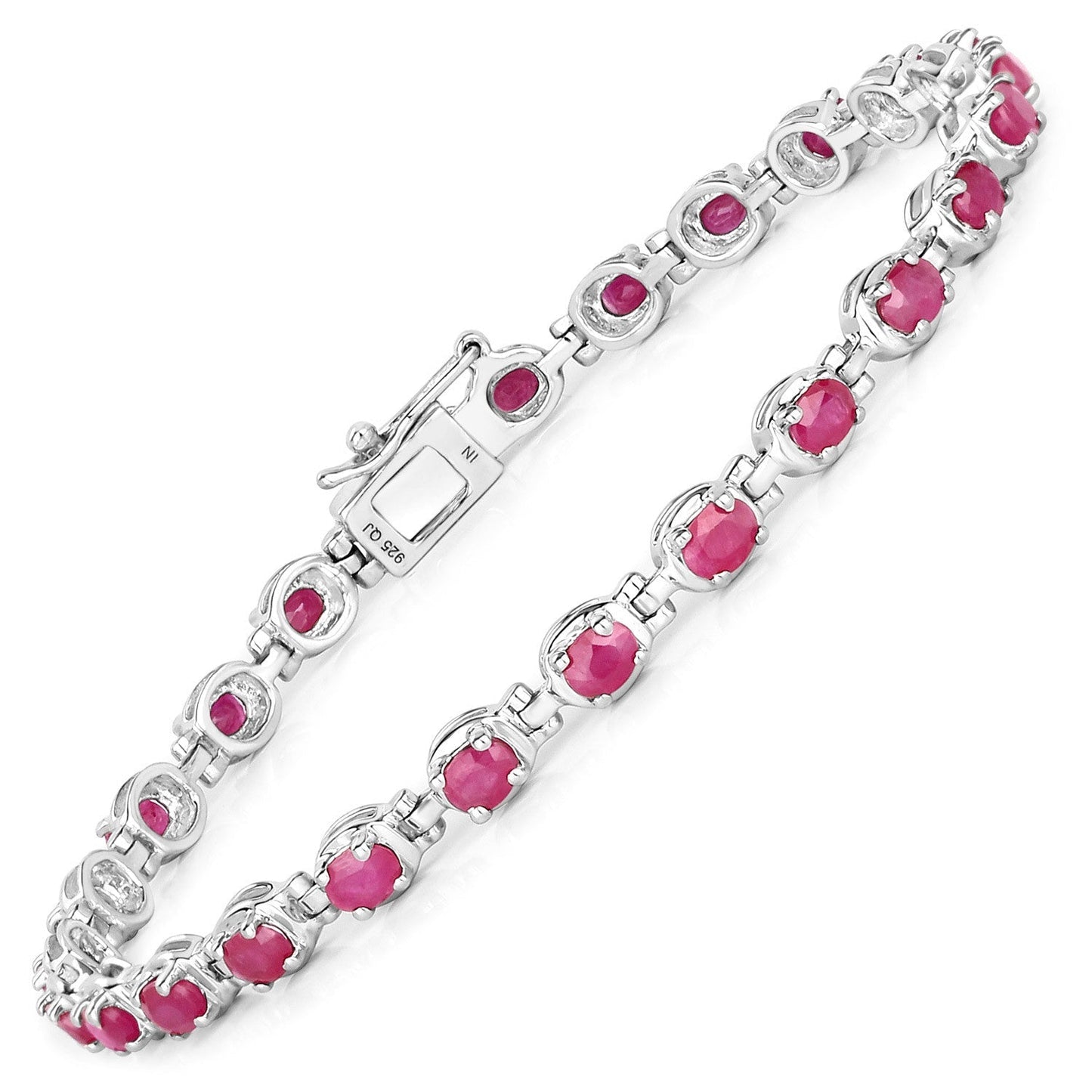 5.50 Carat Genuine Ruby .925 Sterling Silver Bracelet Bids.com