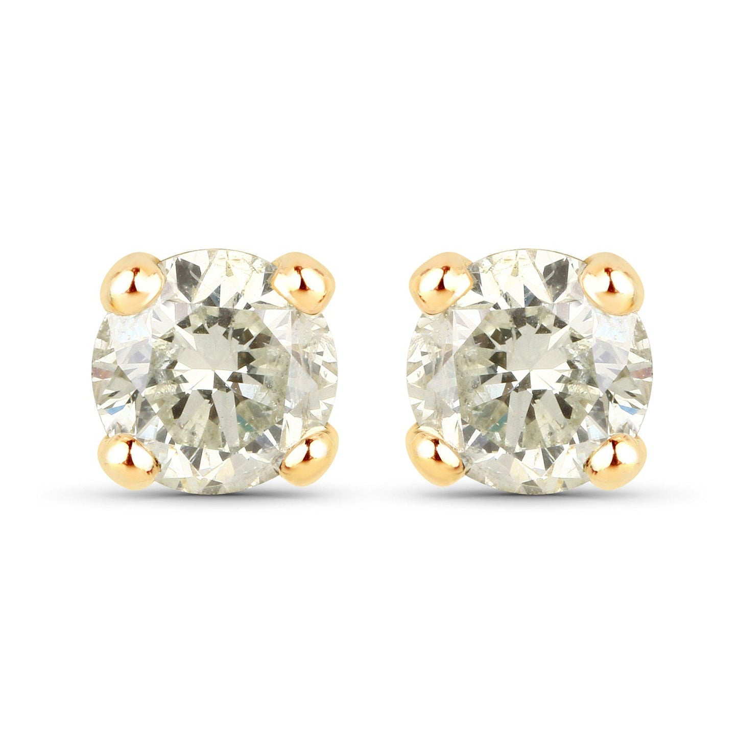 0.86 Carat Genuine LB Diamond 14K Yellow Gold Earrings Bids.com