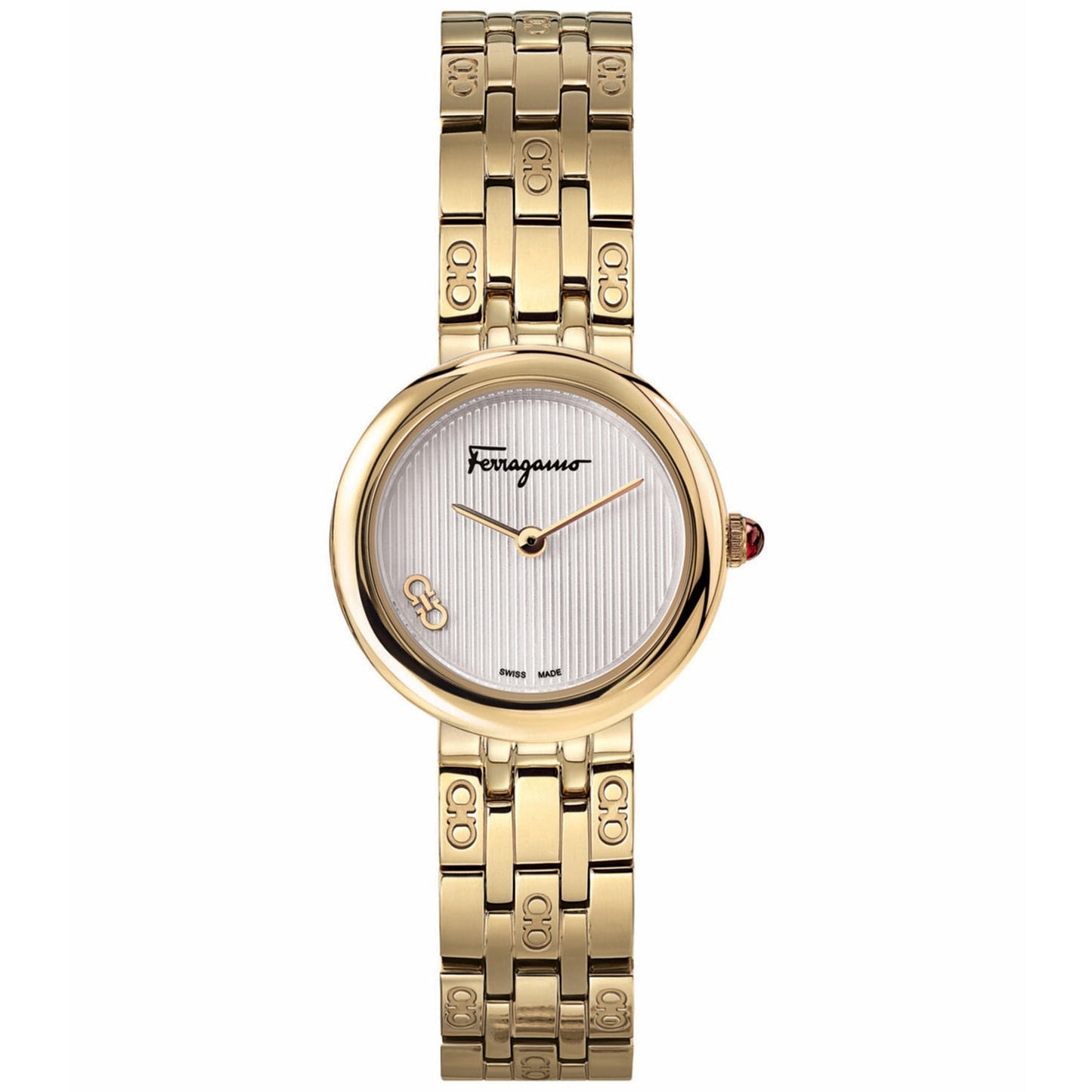 Salvatore Ferragamo Women's Gold Steel Silver Dial Bids.com