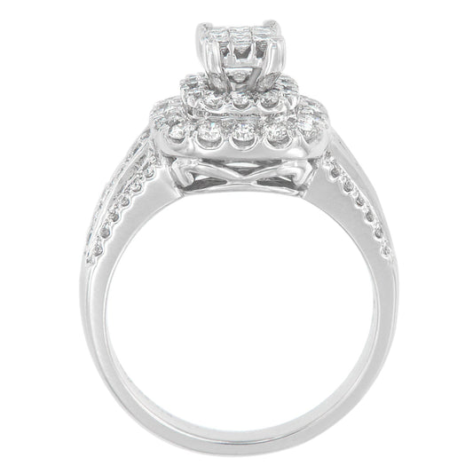 14K White Gold Diamond Vintage Ring (1 cttw, H-I Color, I1-I2 Clarity) Bids.com