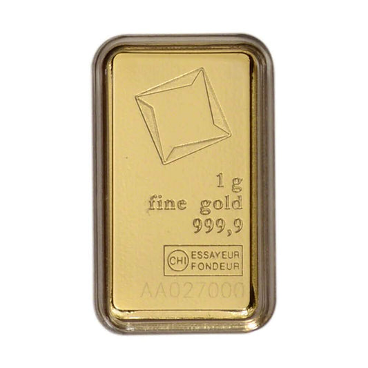 1 Gram Gold Bar - Valcambi Suisse - 999.9 Fine in Sealed Assay DailySale
