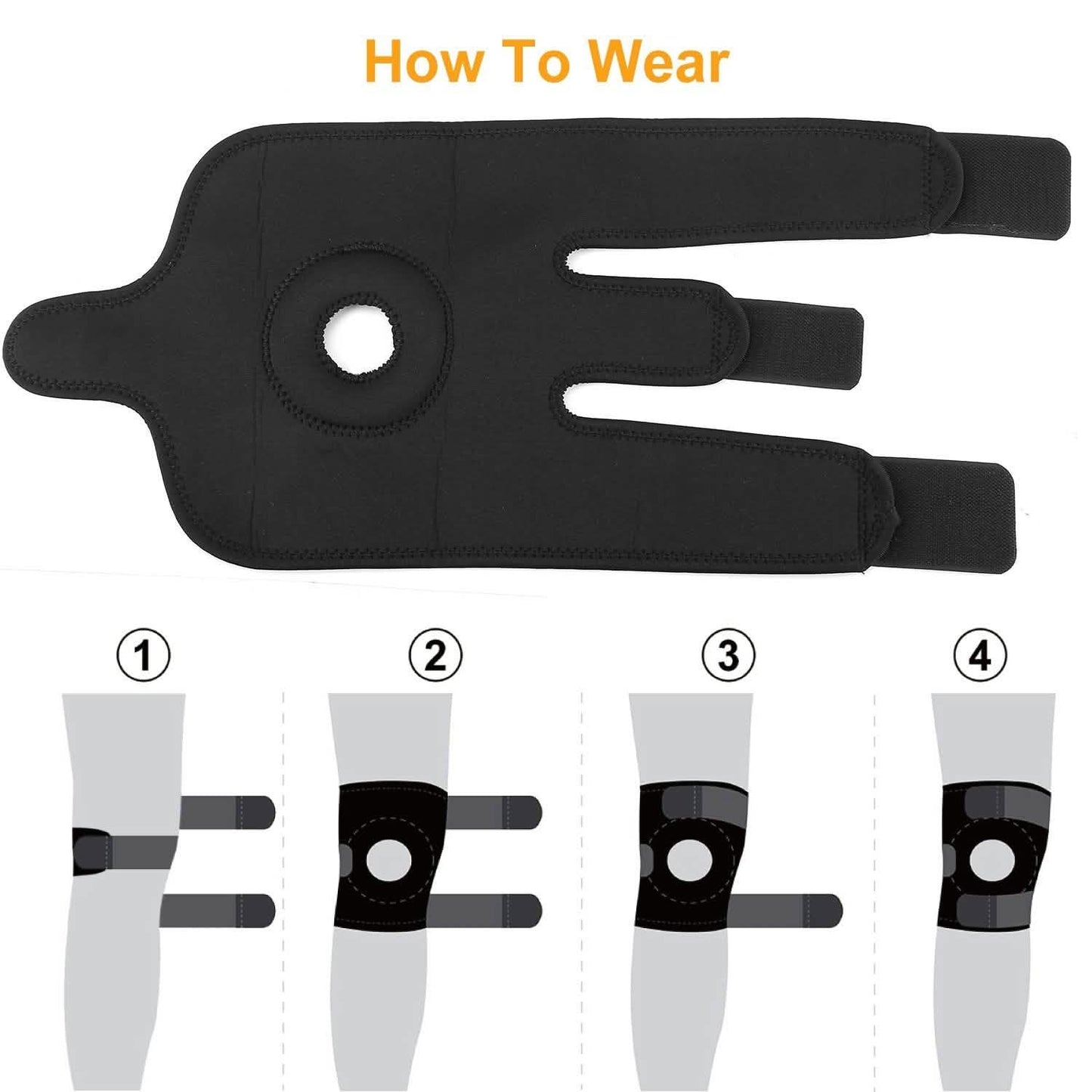 1-Pair: Adjustable Knee Support Compression DailySale