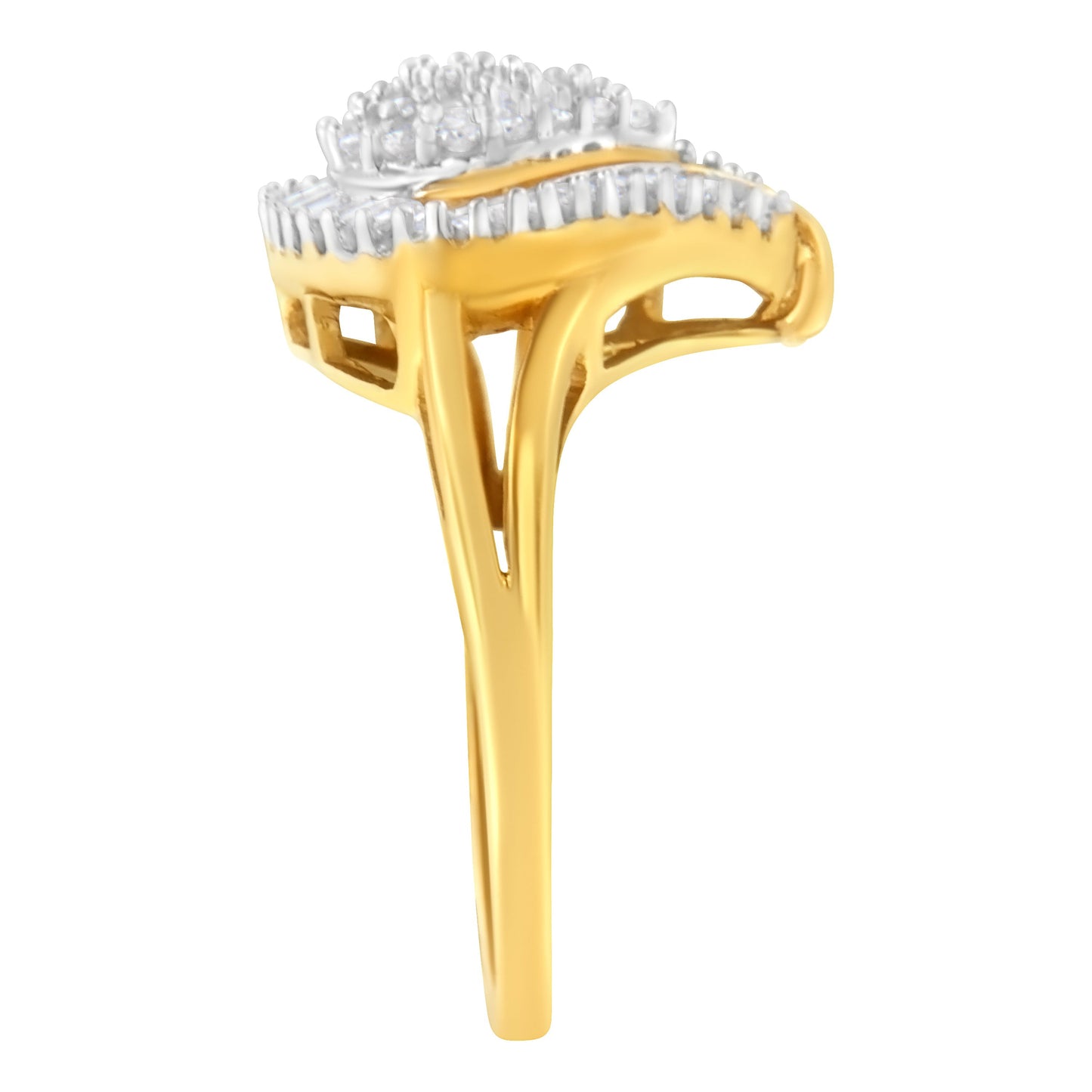 10K Yellow Gold Diamond Cluster Ring (1/2 Cttw, I-J Color, I1-I2 Clarity) - Size 8 Bids.com