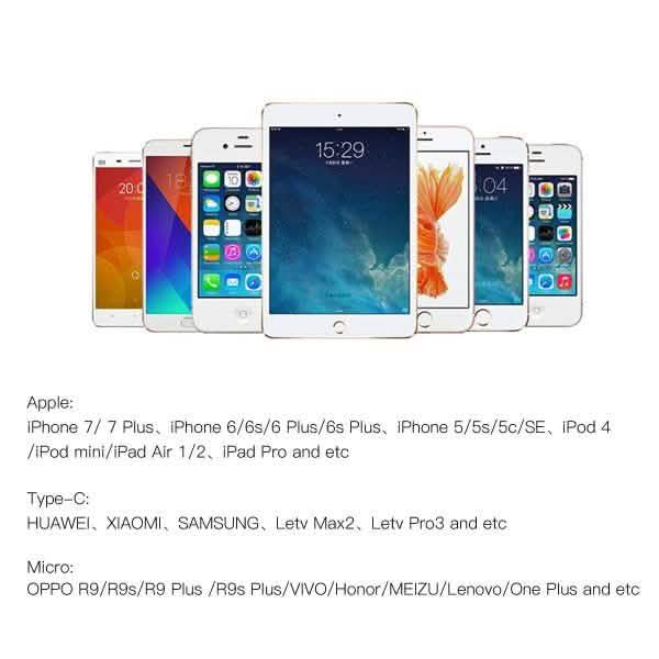 10 Foot High Speed 3-in-1 Lightning Micro & USB-C Charging Cable DailySale