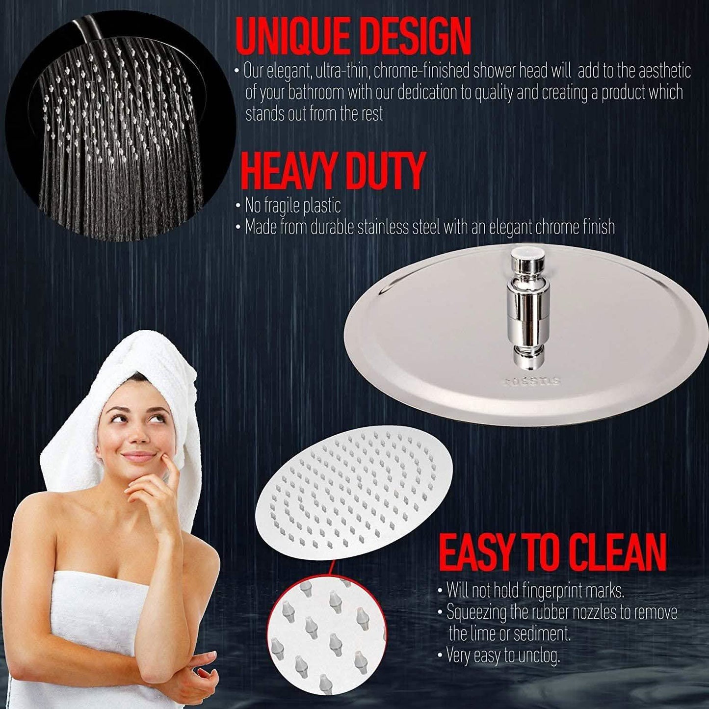 10 Inch Rainfall Shower Head DailySale