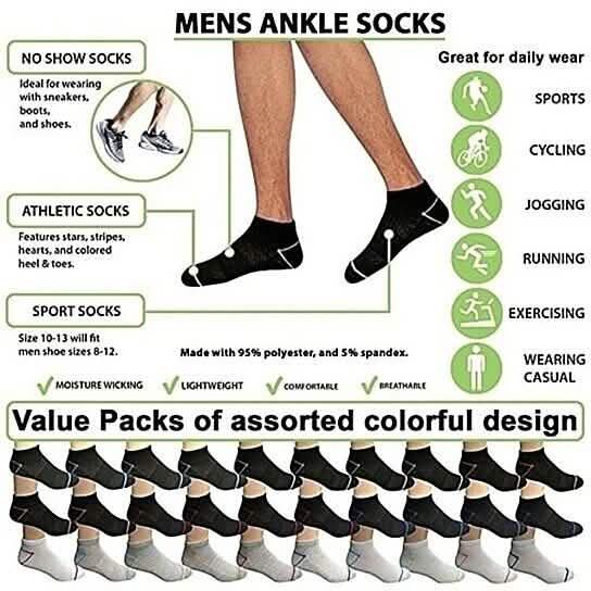 10-Pairs: Men's Active Low-Cut Ankle Socks DailySale