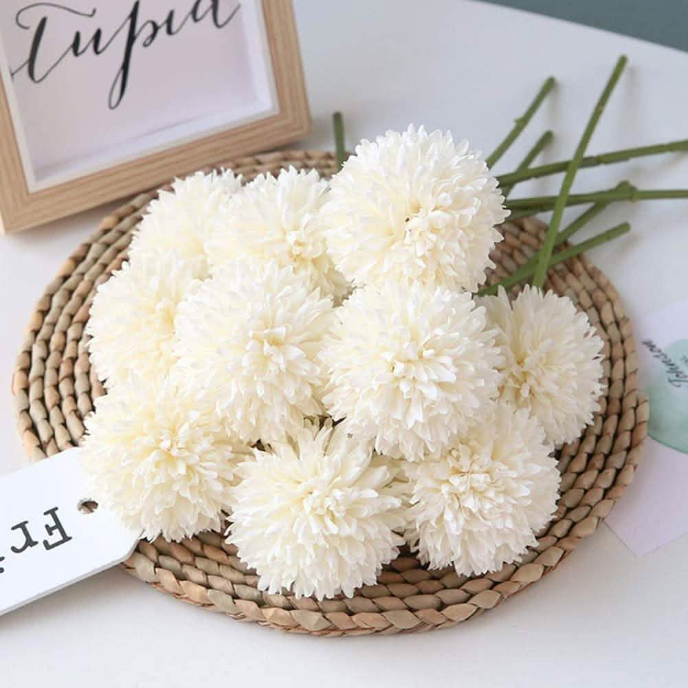 10-Piece: Artificial Flowers Chrysanthemum Ball Flowers Bouquet DailySale