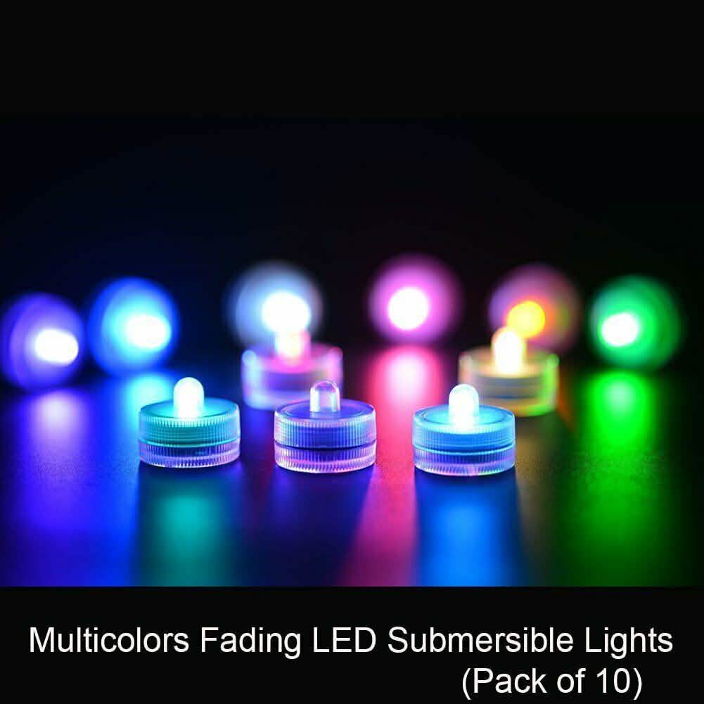 10-Pieces: RGB Submersible Waterproof LED Tea Lights Flameless Candles DailySale