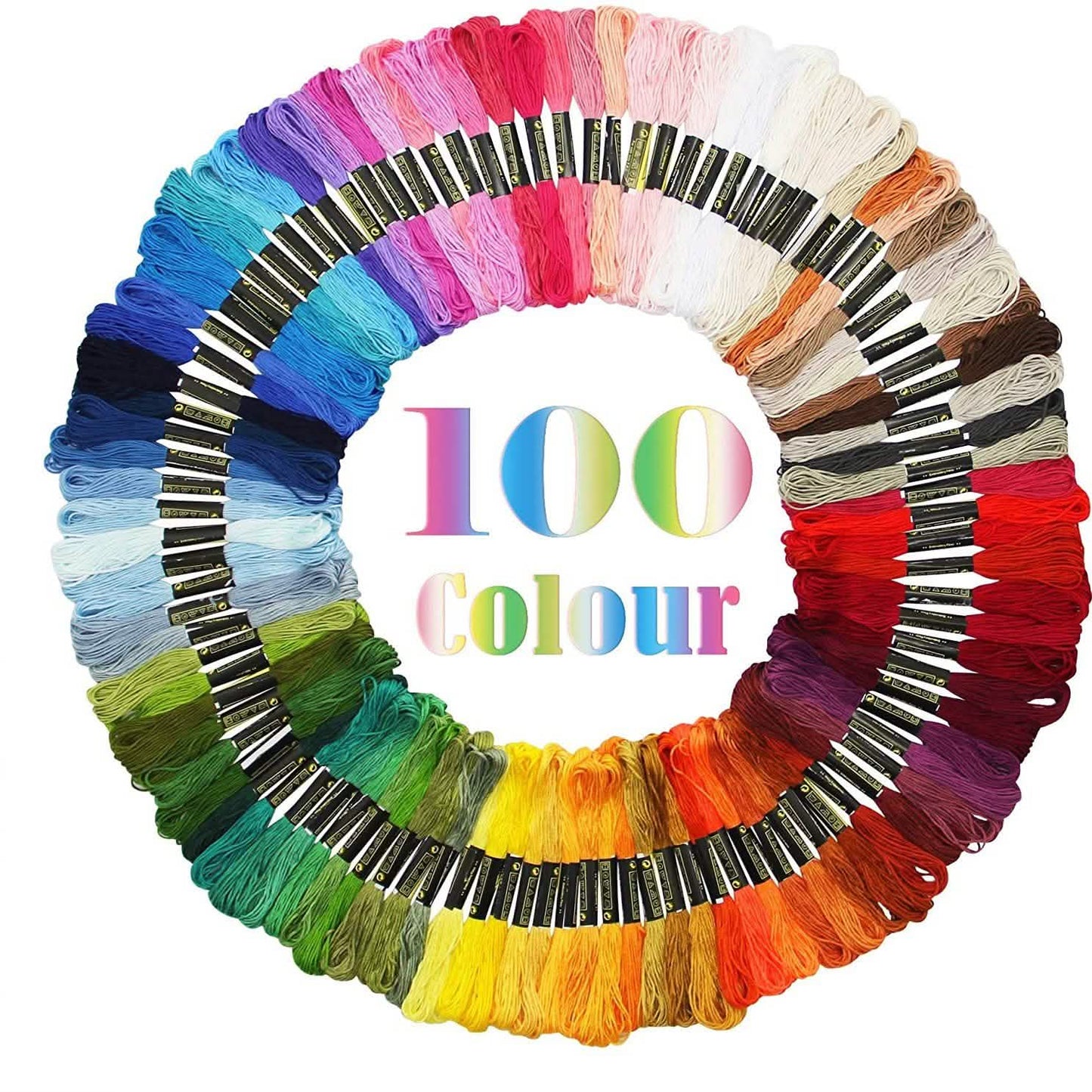 100-Pack: ATDAWN Rainbow Color Embroidery, Cross Stitch Threads DailySale