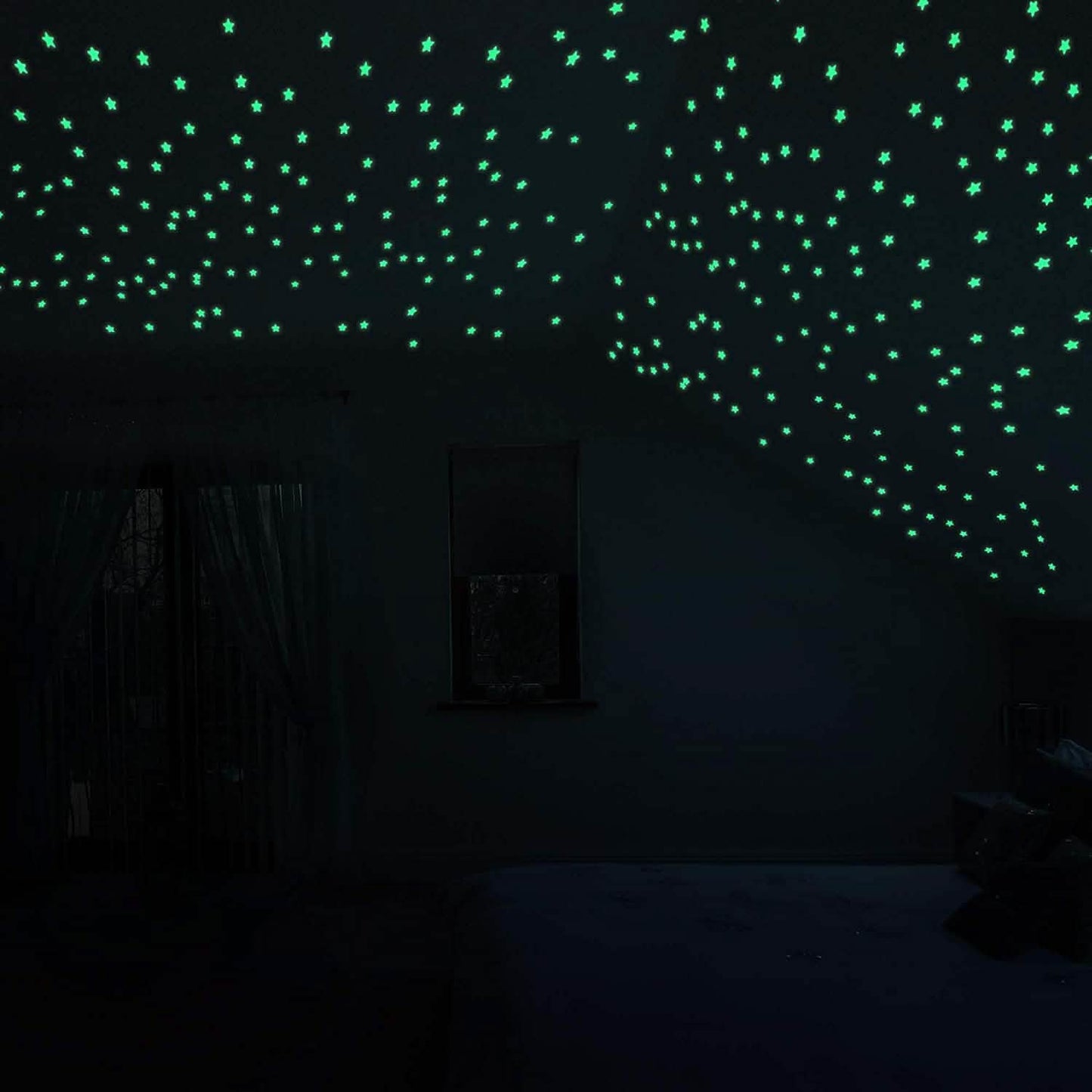 100-Pieces: Colorful Luminous Stars Plastic Wall Sticker DailySale
