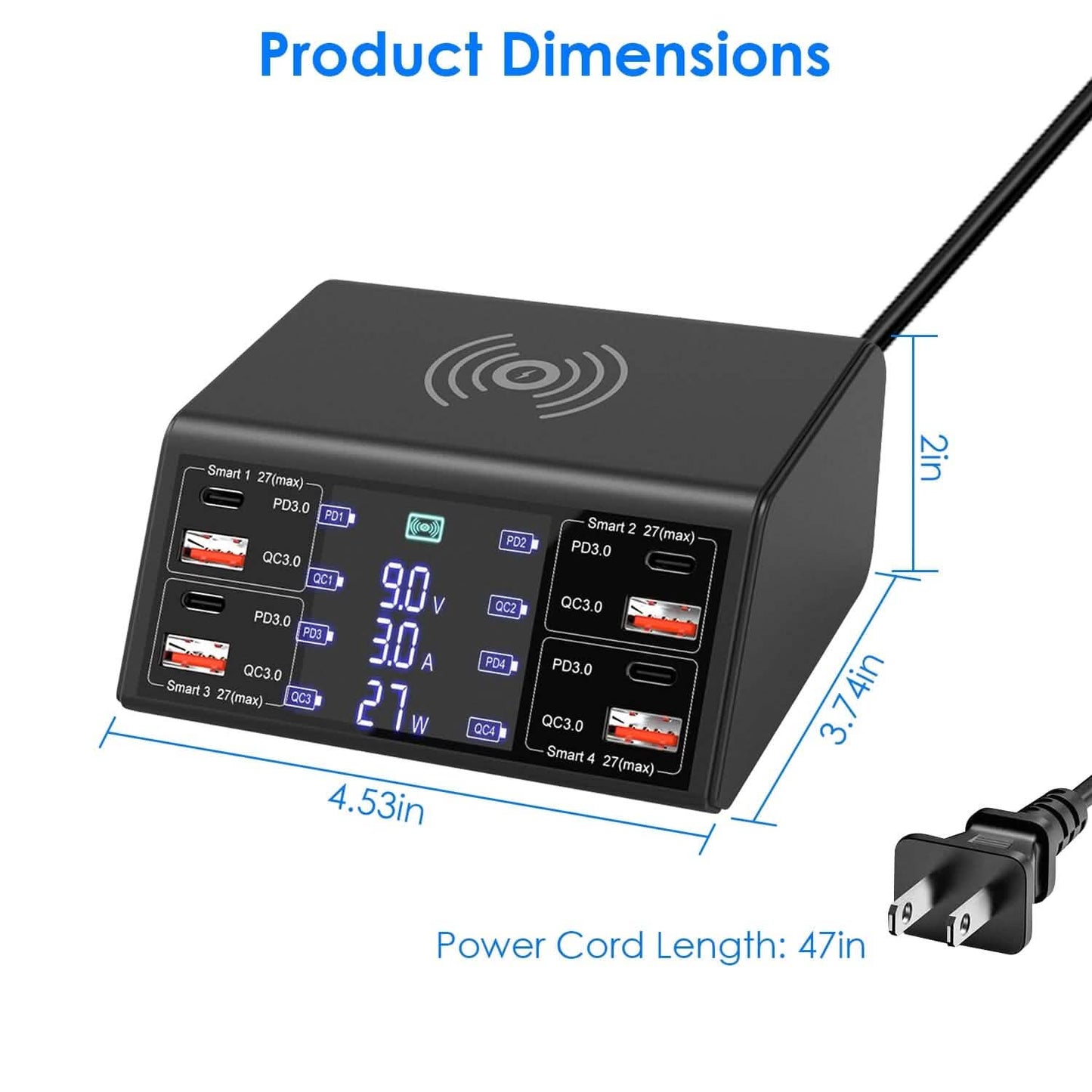 100W USB Charging Station 8-Port Charging Hub DailySale