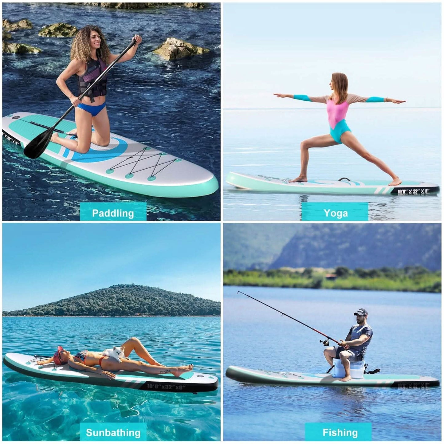 10’6” x 32”x 6” Paddle Boards for Adults with Premium SUP Accessories and Backpack DailySale