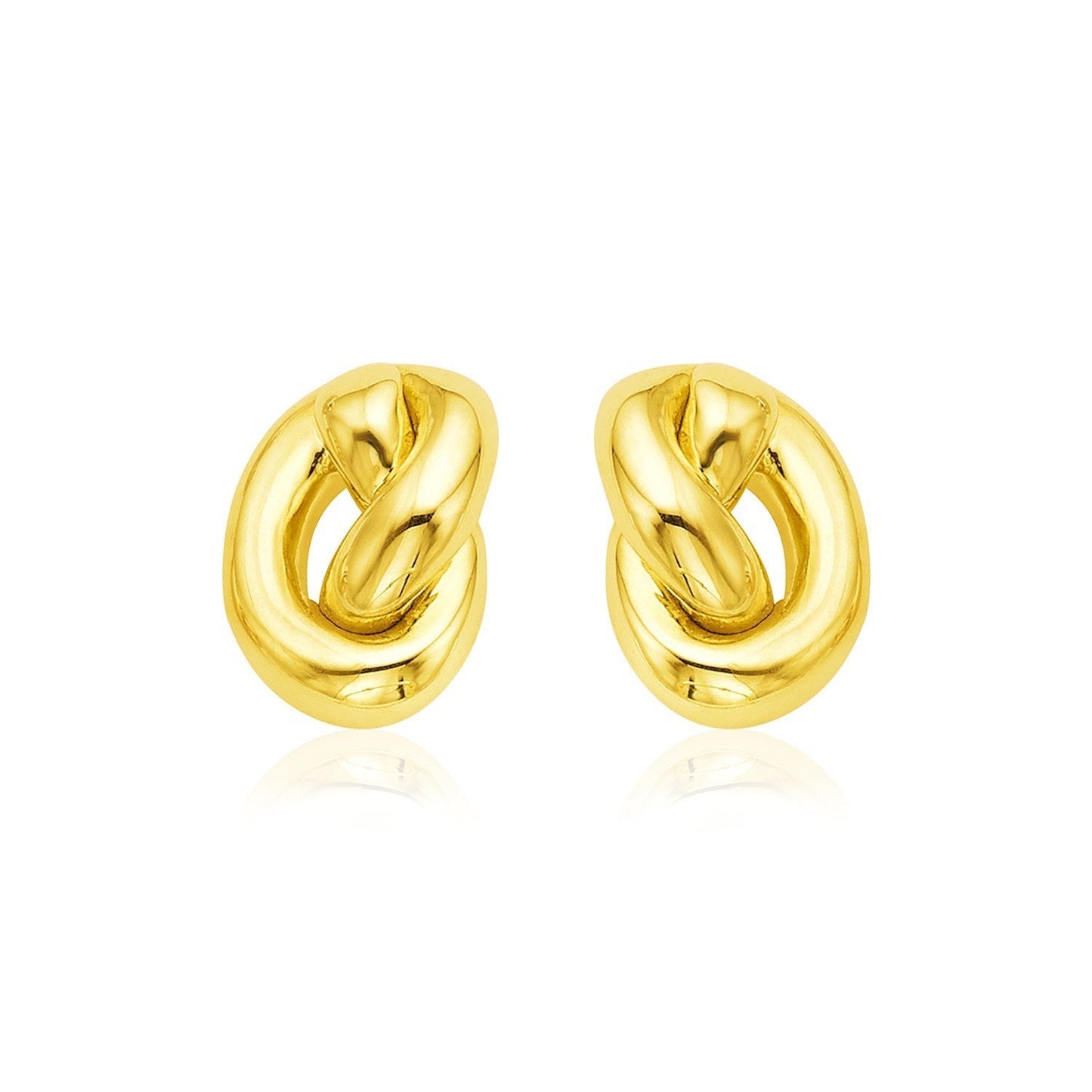 14k Yellow Gold Polished Knot Earrings Bids.com