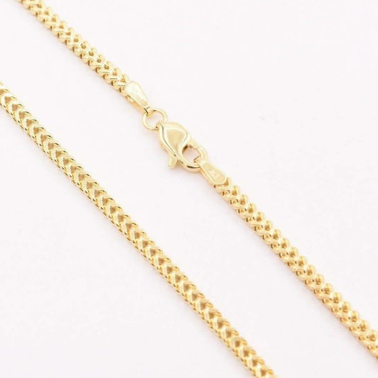 10K Yellow Gold 2MM Wheat Franco Box Chain Pendant Necklace DailySale