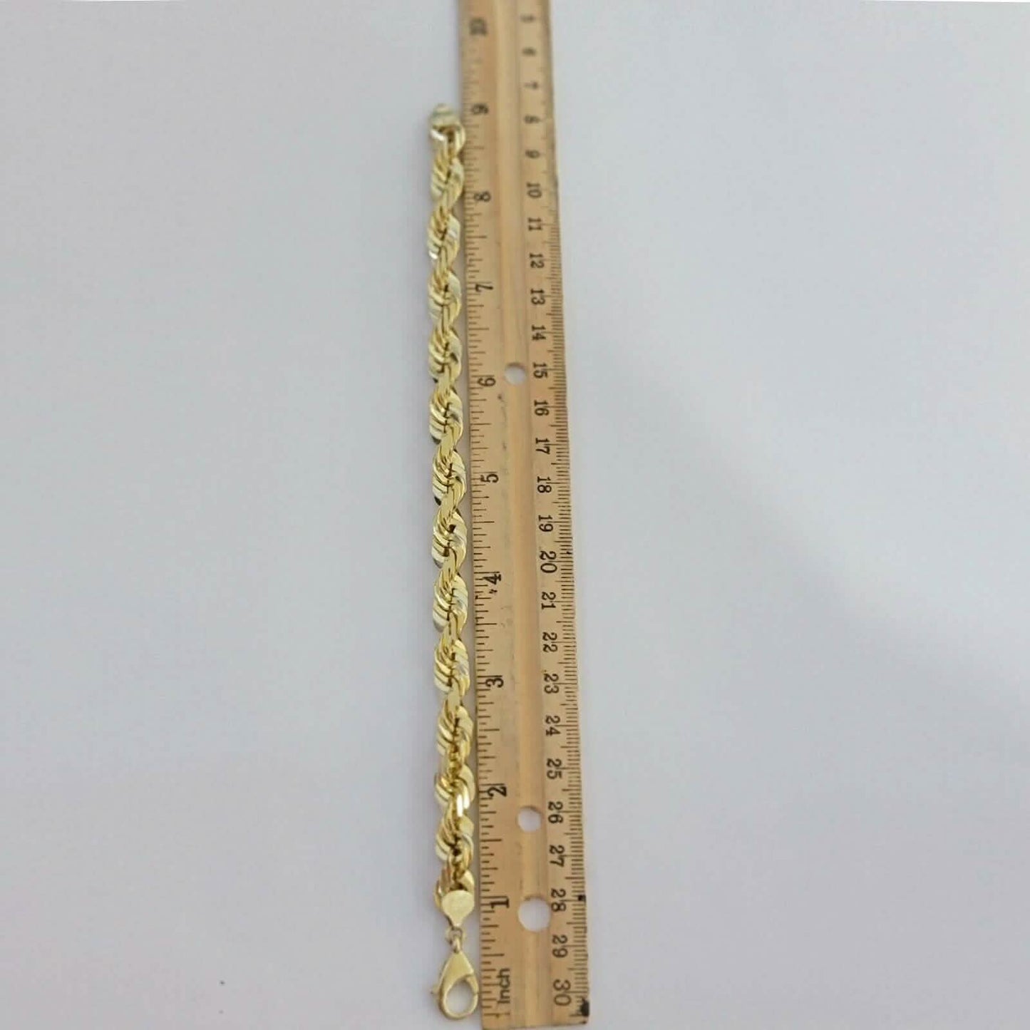 10k Yellow Gold Mens 6mm Diamond Cut Rope Genuine Italian Chain Link Bracelet 8" DailySale