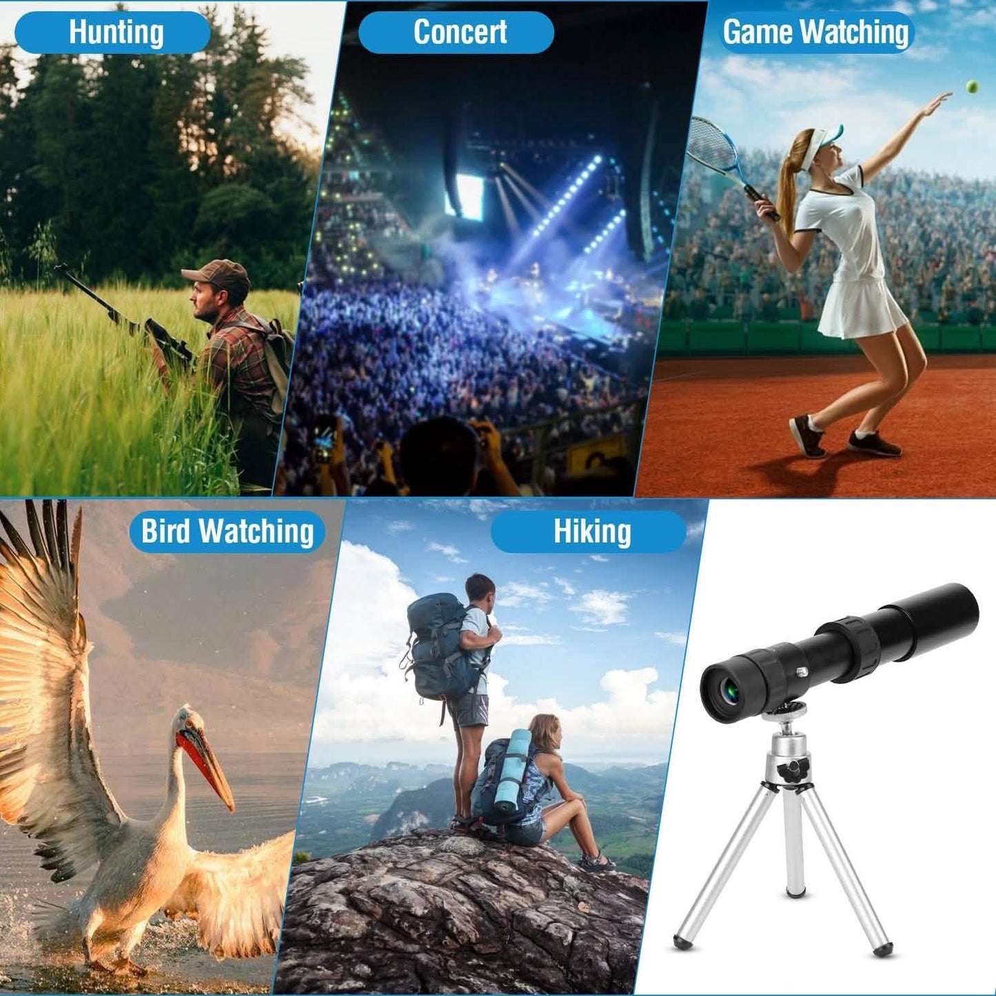 10X-300X Zoom Monocular Telescope High Definition Phone Telephoto Lens DailySale