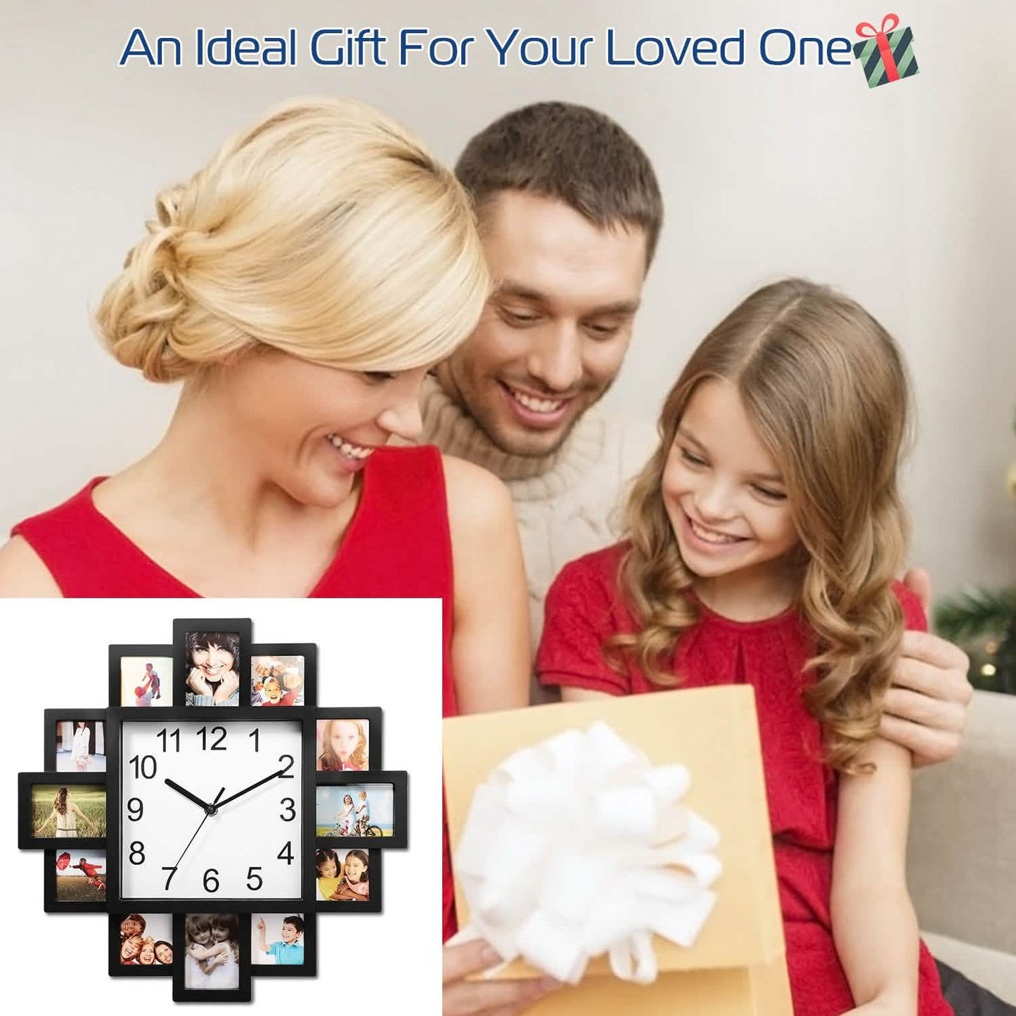 12-Picture Display Wall Clock DailySale