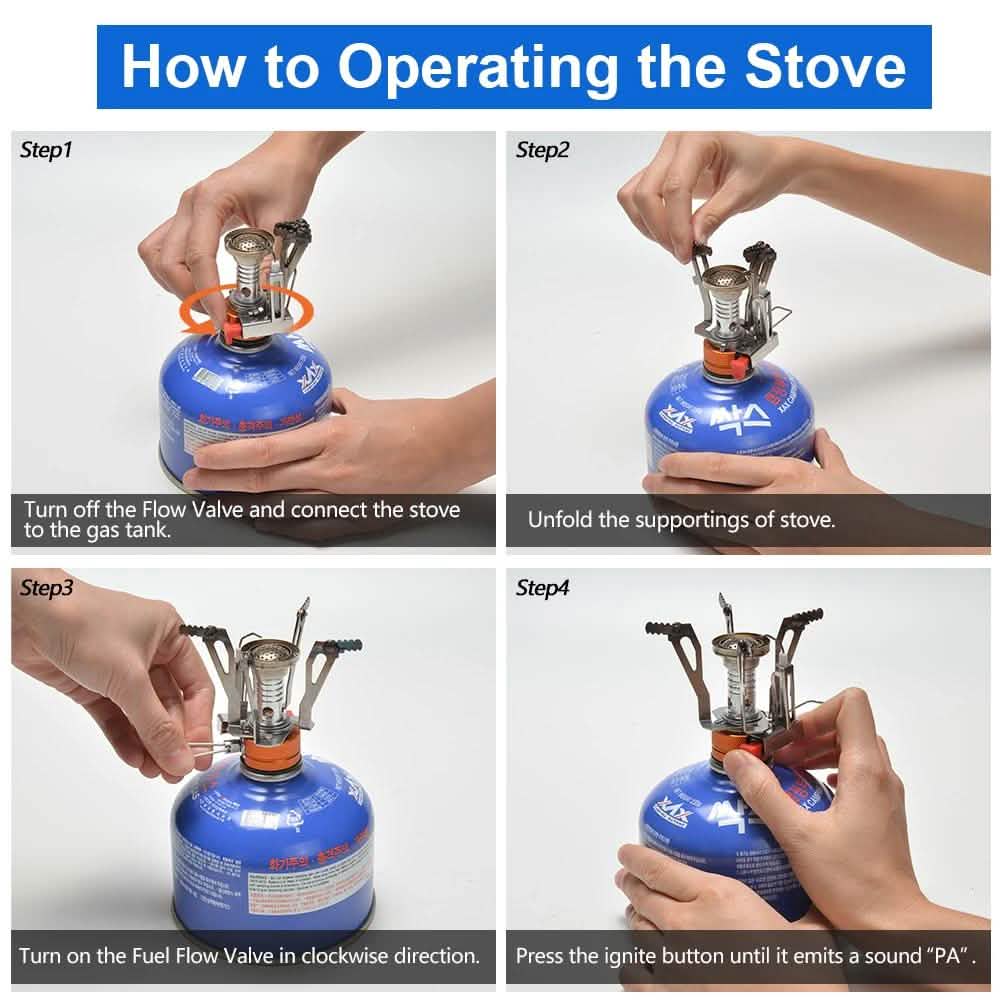 12-Piece: ODOLAND Camping Cookware Mess Kit with Mini Stove DailySale