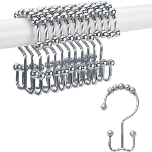 12-Piece Set: Titanker Shower Curtain Hooks Rings DailySale