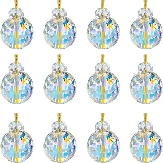 12-Pieces: Multicolor Crystal Glass Christmas Balls Ornaments DailySale