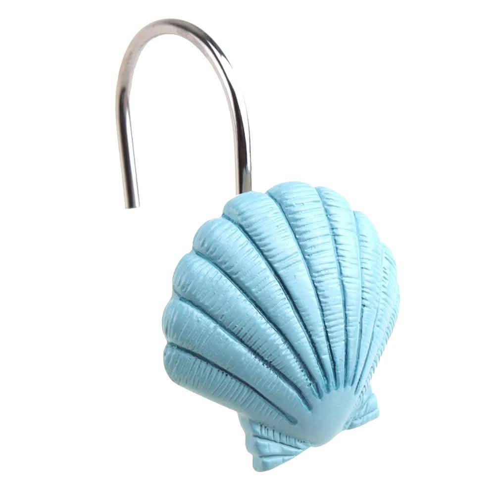 12-Pieces: Seashell Shower Curtain Hooks Bathroom Beach Shell DailySale