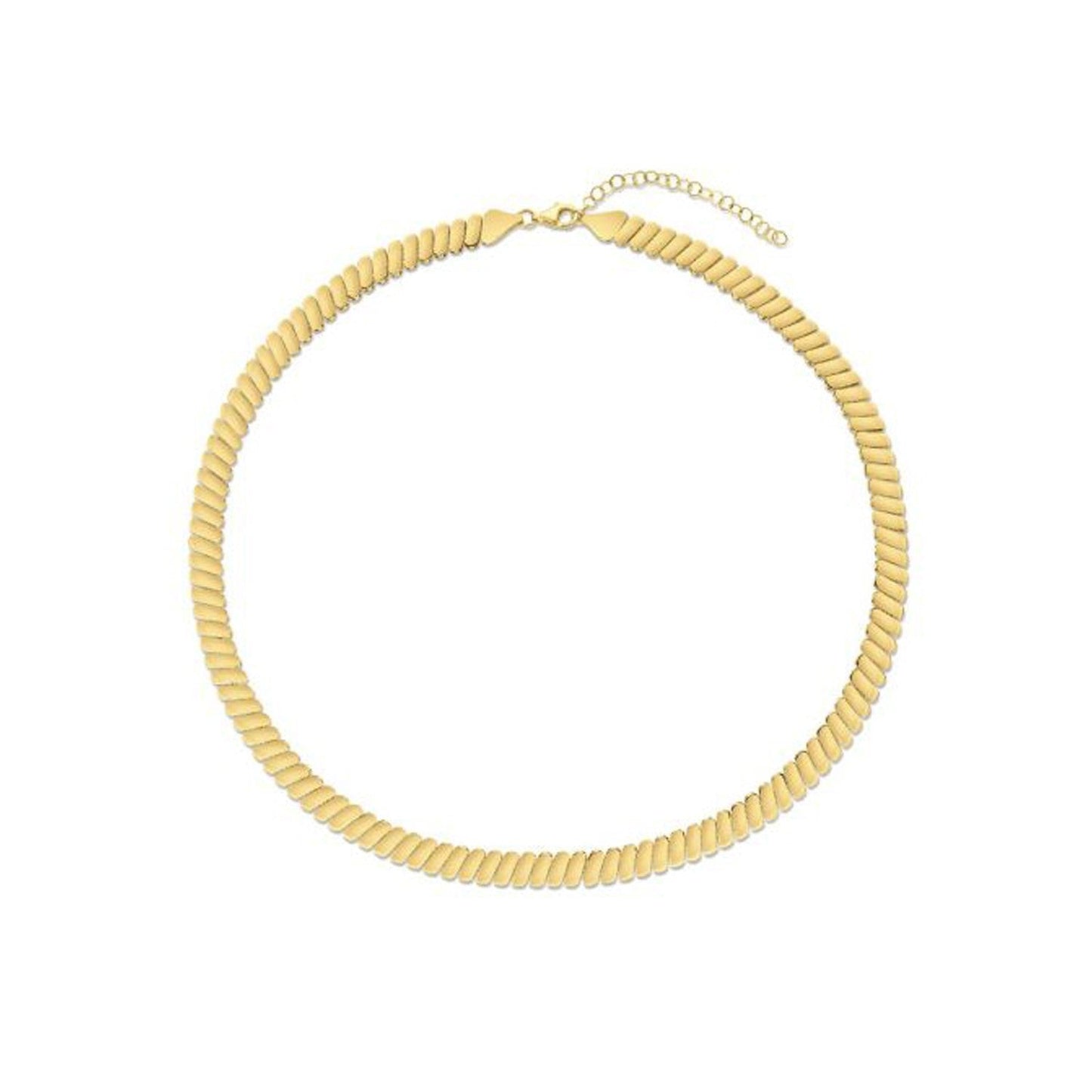 14k Yellow Gold Rib Link Necklace Bids.com
