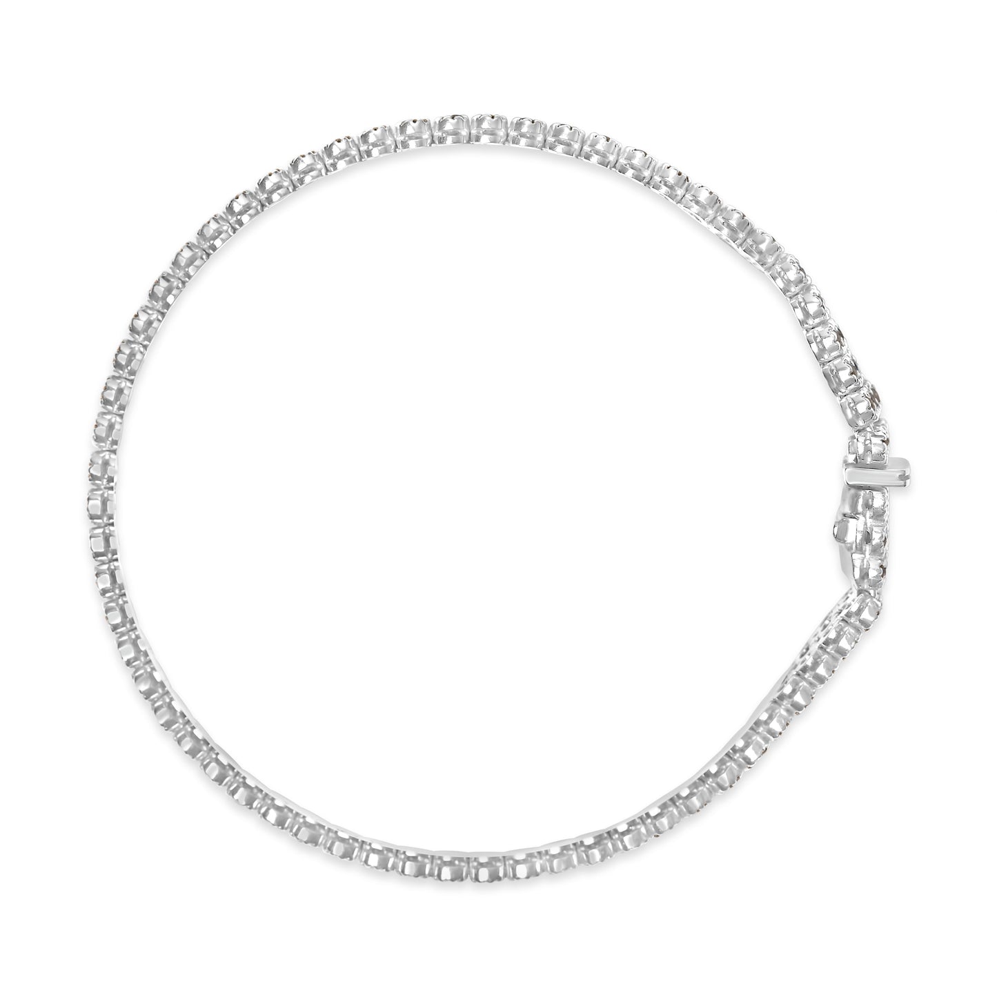 18K White Gold 5.00 Cttw Natural Diamond 3 Row Link Tennis Bracelet (G-H Color, VS1-VS2 Clarity) - 7.25" Inches Bids.com