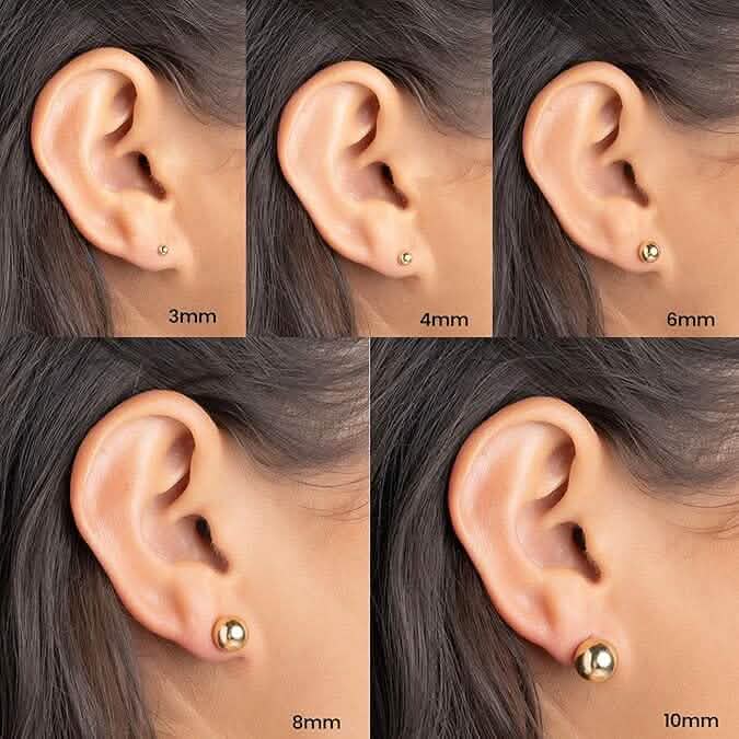 14k Gold Ball Stud Earrings, High Polish Finish Ball Studs DailySale