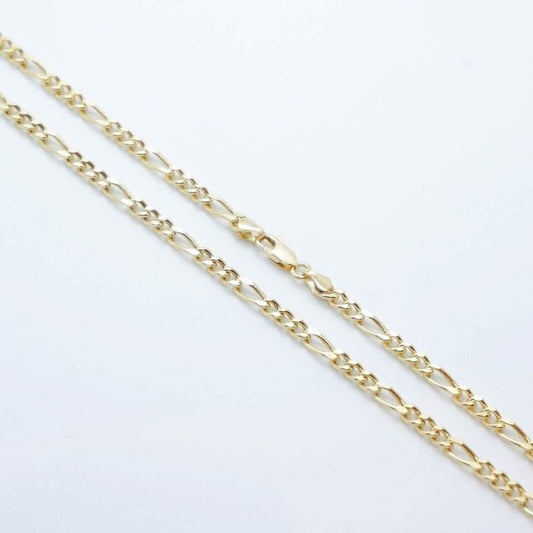 14K Solid Yellow Gold 4mm Figaro Link Chain Necklace DailySale