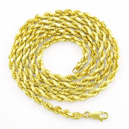 14k Solid Yellow Gold Cuban Link Chain Necklace - Assorted Sizes DailySale