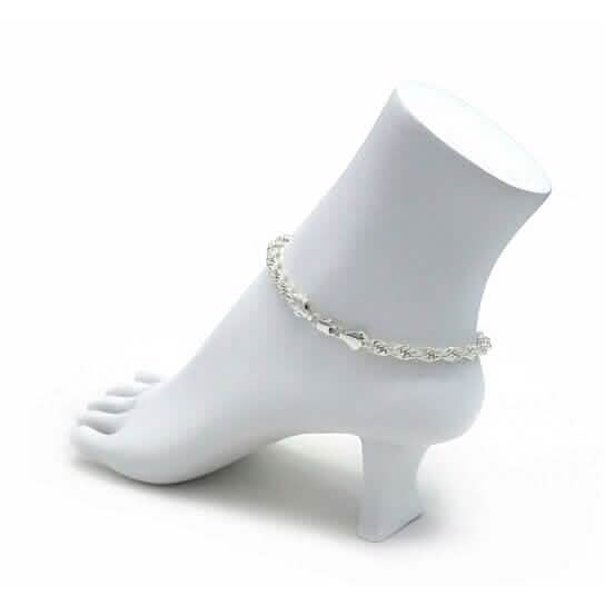 14k Yellow Gold Filled High Polish Finsh Rope Link Anklet 5mm 10'' White/Yellow DailySale