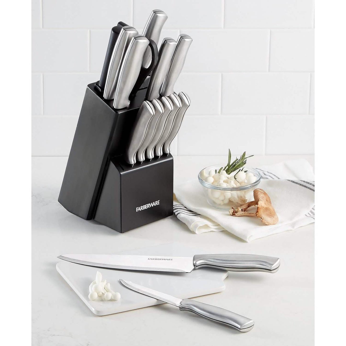 15-Piece Set: FarberWare Kitchen Knife & Shears Cutlery Set DailySale