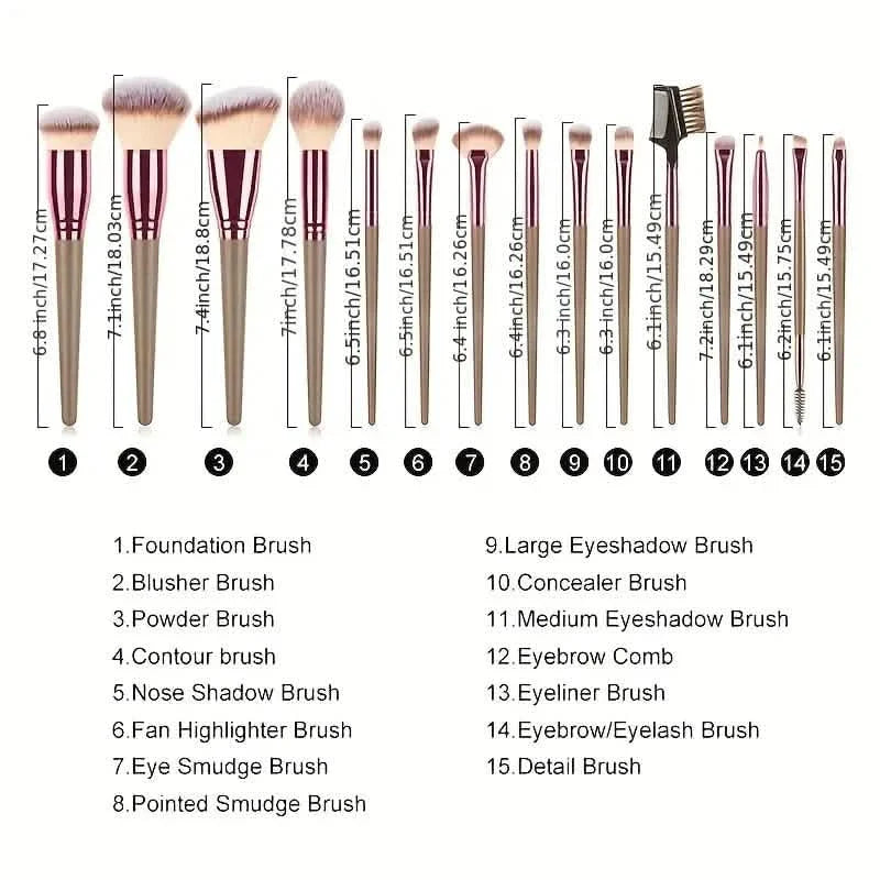 15-Pieces Set: Professional Makeup Brush DailySale