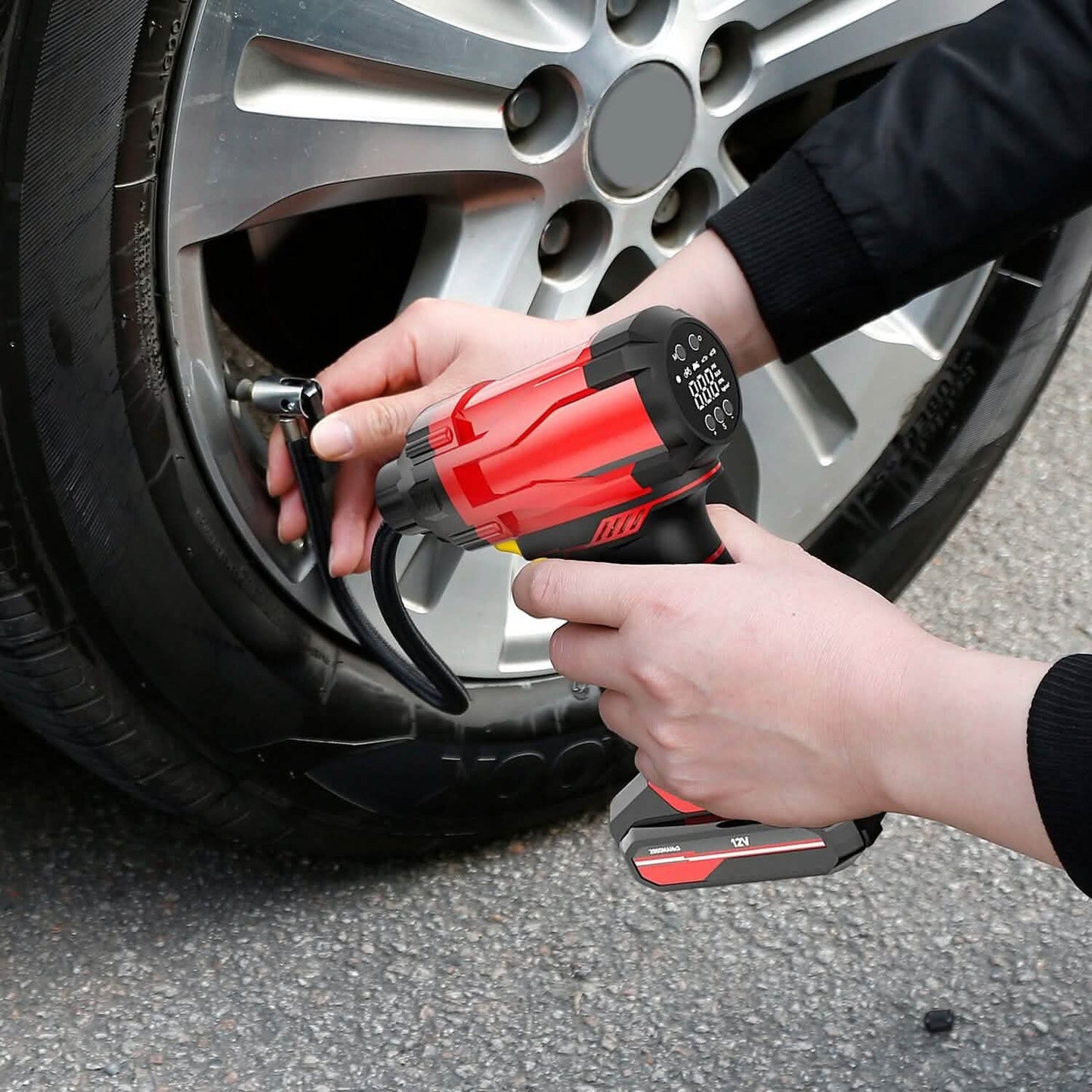 150 PSI 12V Portable Cordless Tire Pump 6000mAh Rechargeable with LED Light DailySale