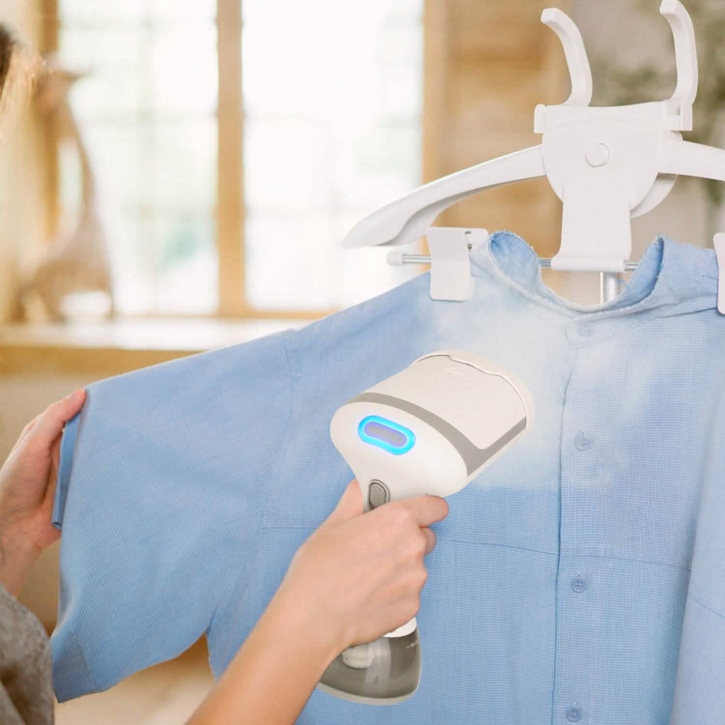 1500W Garment Steamer Portable Handheld Fabric Steamer with Lint Brush Removable 350ml Water Tank DailySale