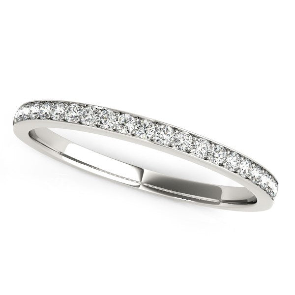 14k White Gold Prong Setting Round Diamond Wedding Band (1/5 cttw) Bids.com