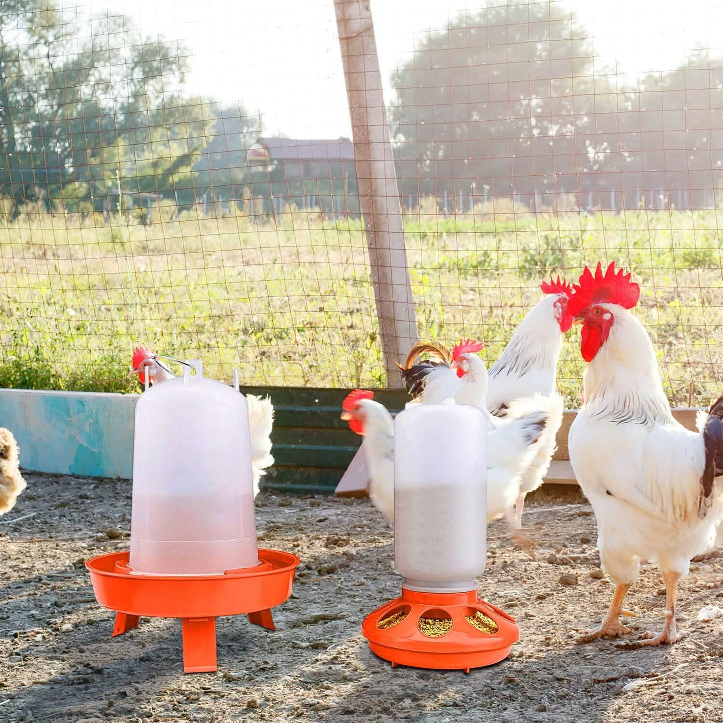 1.5L Chicken Feeder Adjustable Height Waterer Set DailySale