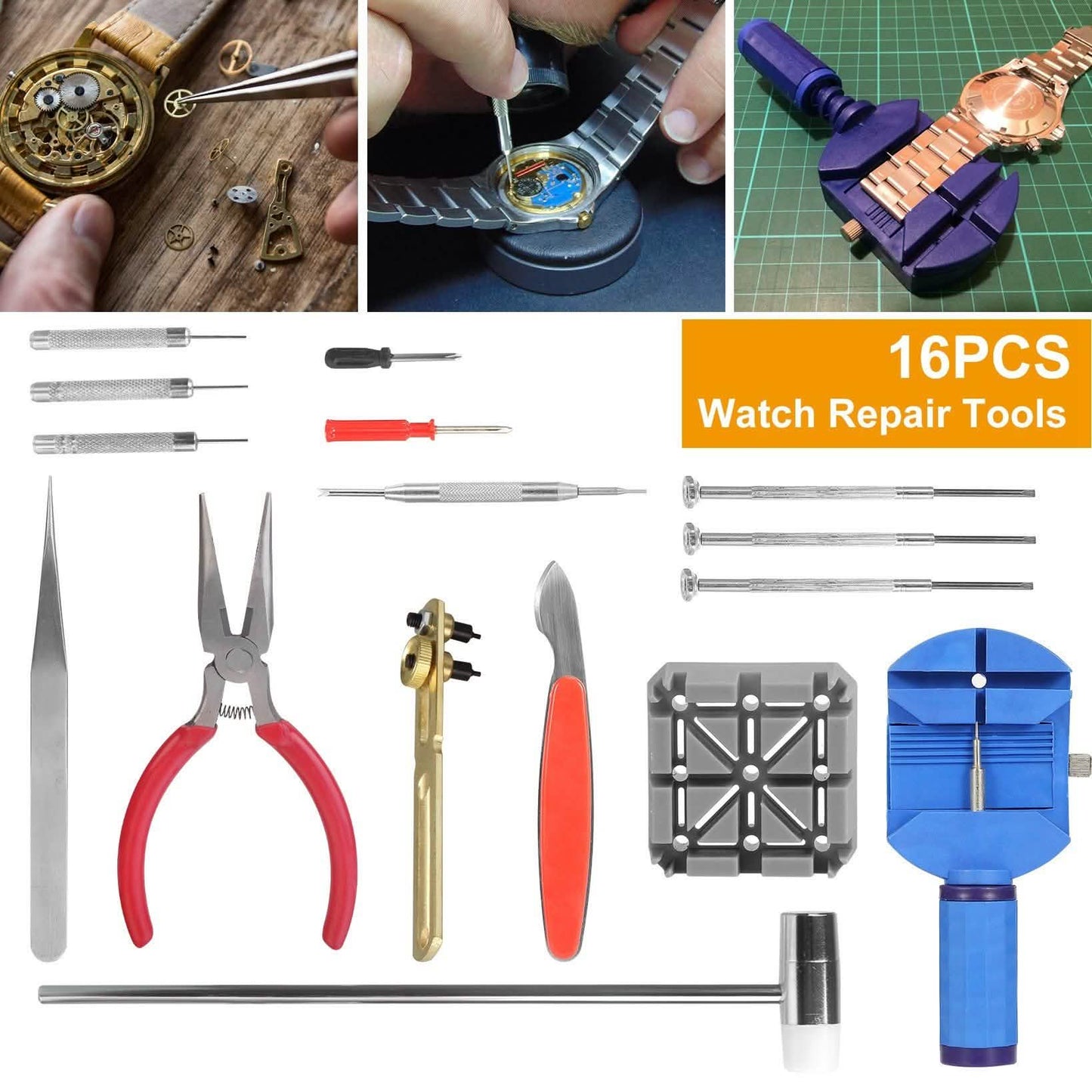 16-Pieces Set: Watch Repair Tool Kit DailySale