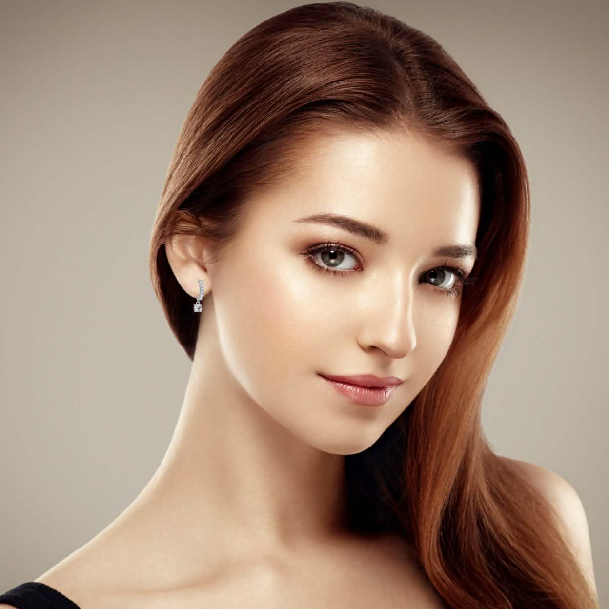 18K Gold Dangle Crystal Drop Huggie Earrings DailySale