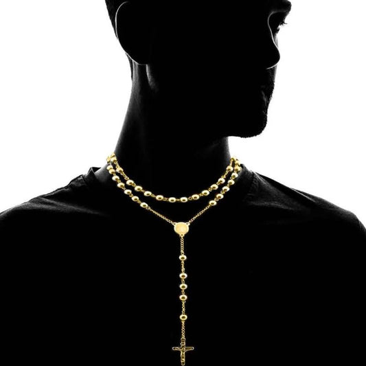 18K Gold Plated Diamond Cut Rosary DailySale
