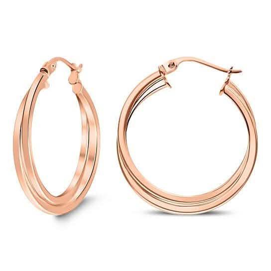 18K Rose Gold Inter-Wind Hoop Earrings DailySale