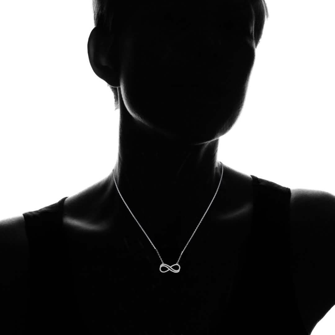 18K White Gold Plated Double Infinity Necklace DailySale