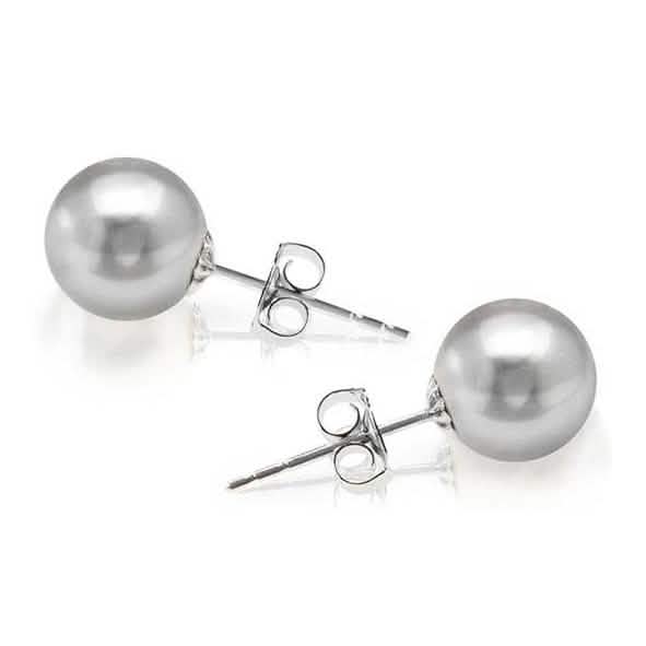 18K White Gold Plated Pearl Stud Earrings DailySale