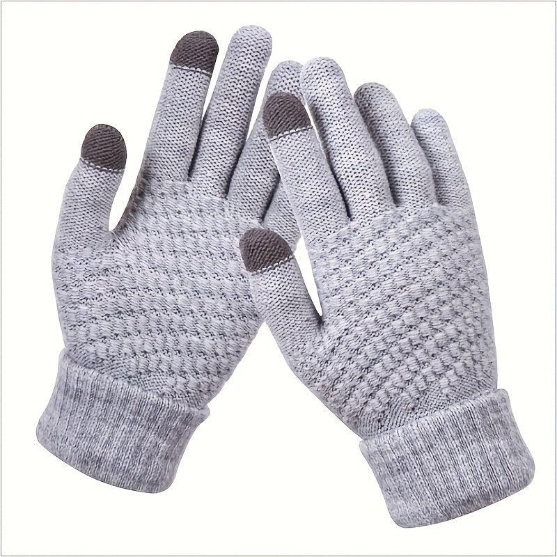 Soft Touchscreen Winter Gloves Elastic Cuff Knit for Cold Weather DailySale