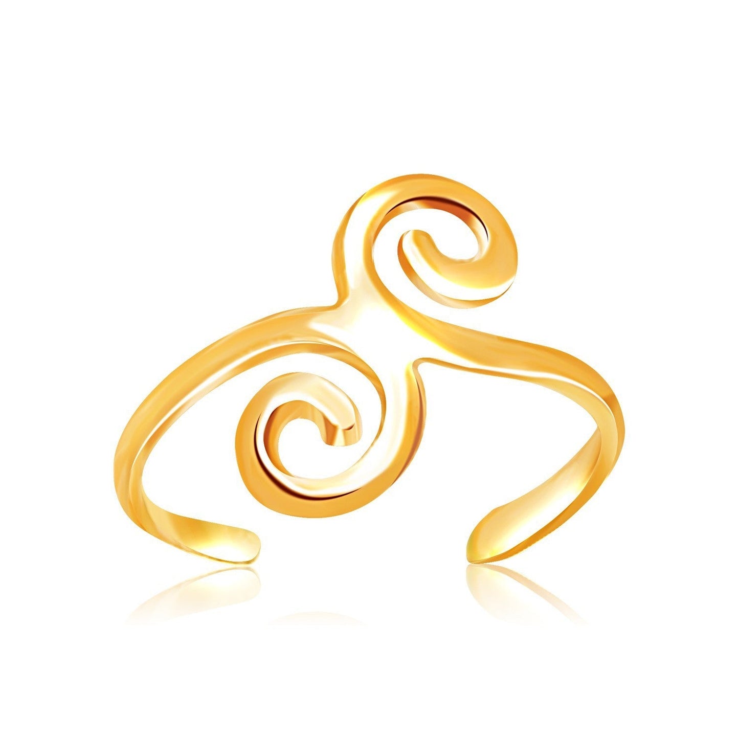 14k Yellow Gold Scrollwork Motif Toe Ring Bids.com
