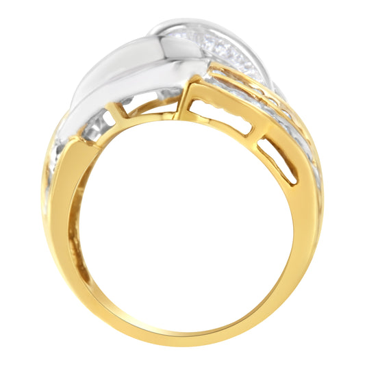 10KT Two-Toned Gold Diamond Bypass Ring (1 cttw, H-I Color, SI1-SI2 Clarity) Bids.com