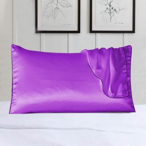 2-Pack: 100% Silk Pillow Cover with Trim DailySale
